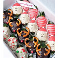 20pcs Christmas Theme: Santa Claus, Rudolph & Ornaments Chocolate Strawberries Gift Box